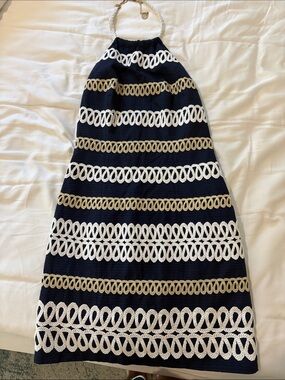 Lily Pulitzer Cambrey Navy Rope Nautical Halter Dress 6